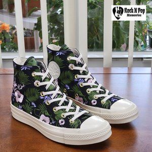 Converse Chuck 70 Hi Floral Canvas 262044C Black/Cherry Kids 6 Women's 7.5